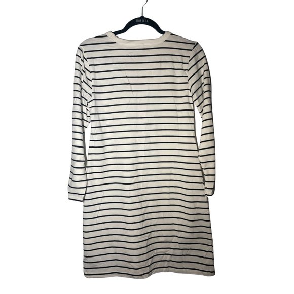 NWT | Old Navy | Cream & Black Stripped Sleeved T-Shirt Dress | Medium Petite - Picture 2 of 5